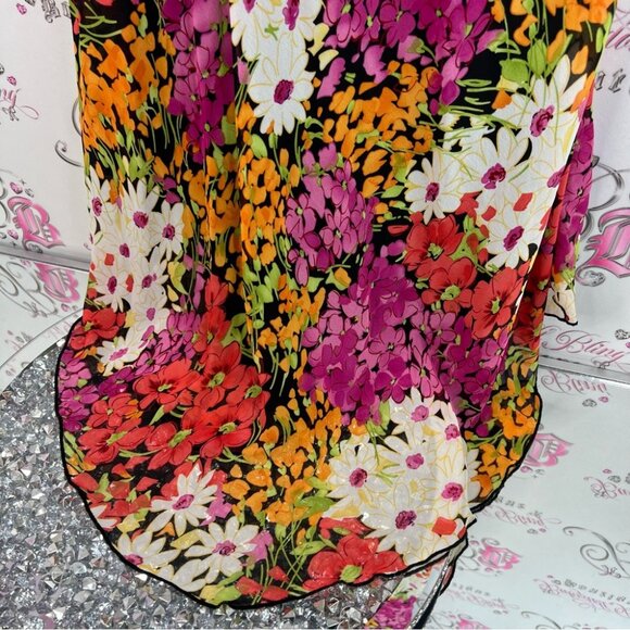 Scarlett dress flowers braided straps Black and Multicolor Floral Maxi Dress - Picture 5 of 13